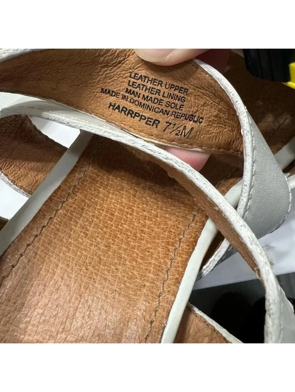 NWOB Nurture Harper Rice White Leather Summer Cork Wedge Wrap Sandals- Size 7.5M - Picture 4 of 5